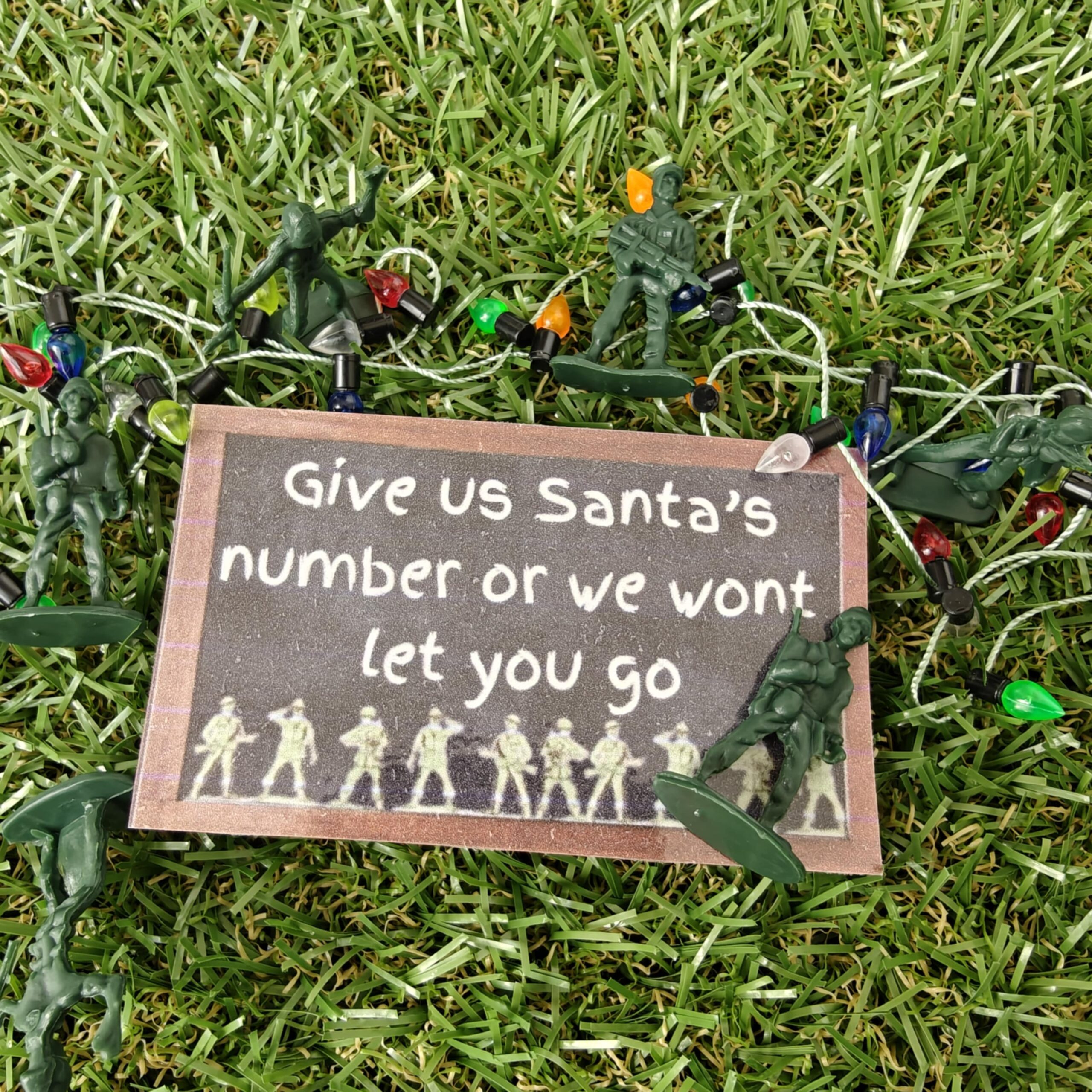 Army men hold up